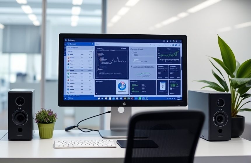 Equipo de desarrollo trabajando en el software del terminal